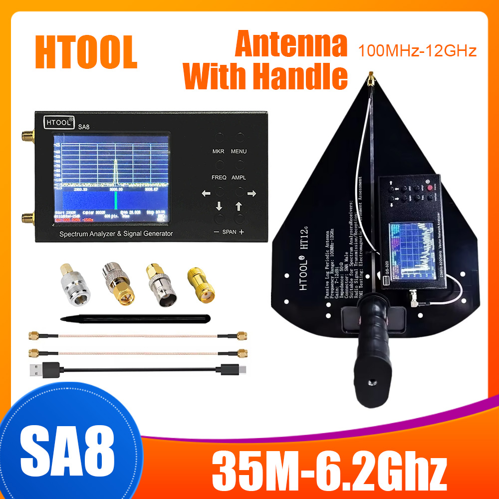 Signal Generator Spectrum Analyzer - HTOOL SA8 Spektrumanalysator 35M-6,2Ghz Signalgenerator 100MHz-12GHz