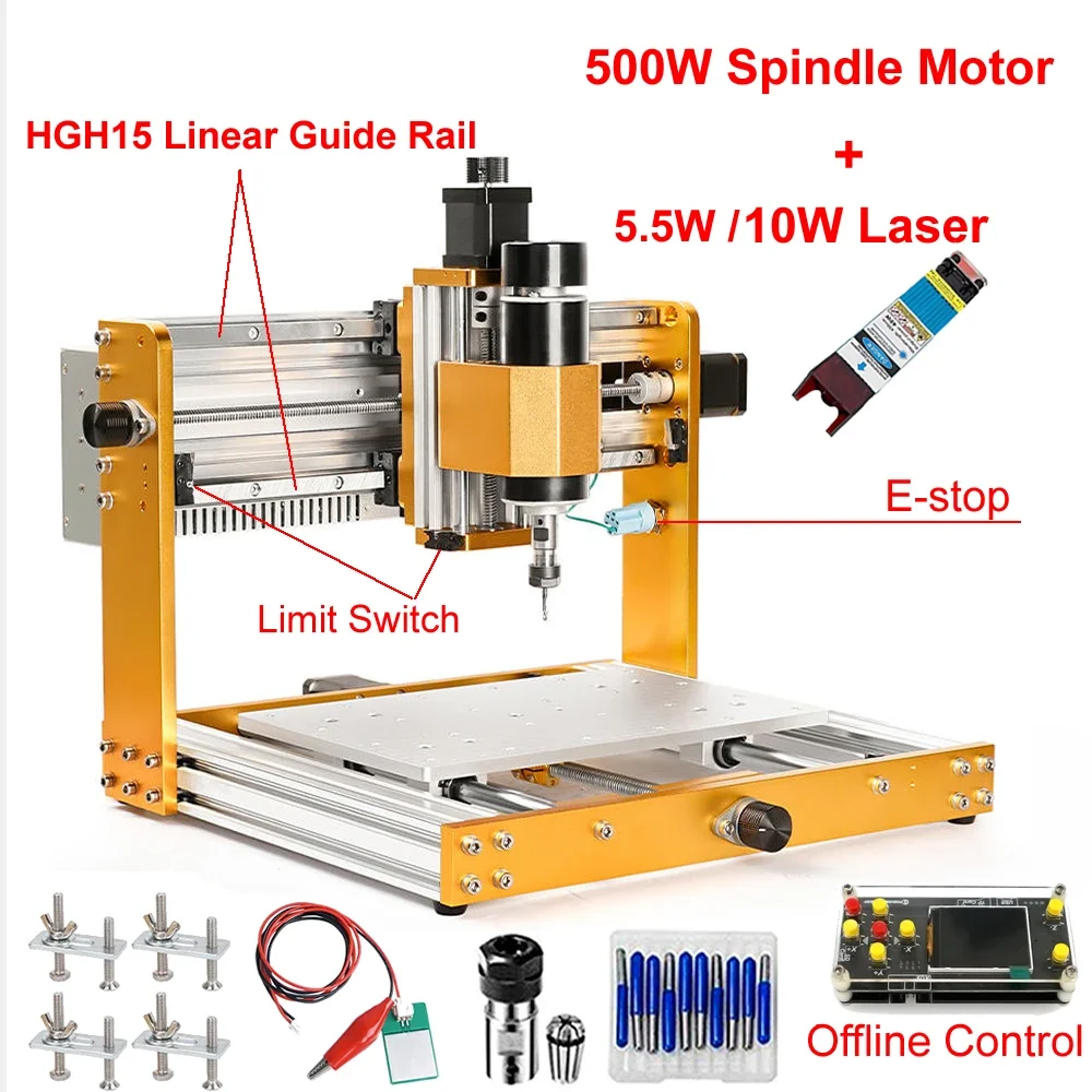 Mini Laser Engraver Cnc Router - Lineare Führungsschiene Offline Aluminium Mini CNC-Fräse